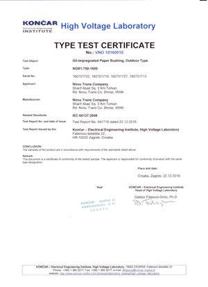Type Test Certificate- NGB1-750-1600